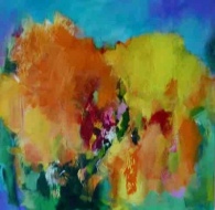 Ispirato agli Iris di Joy Moore, acrilico su tela